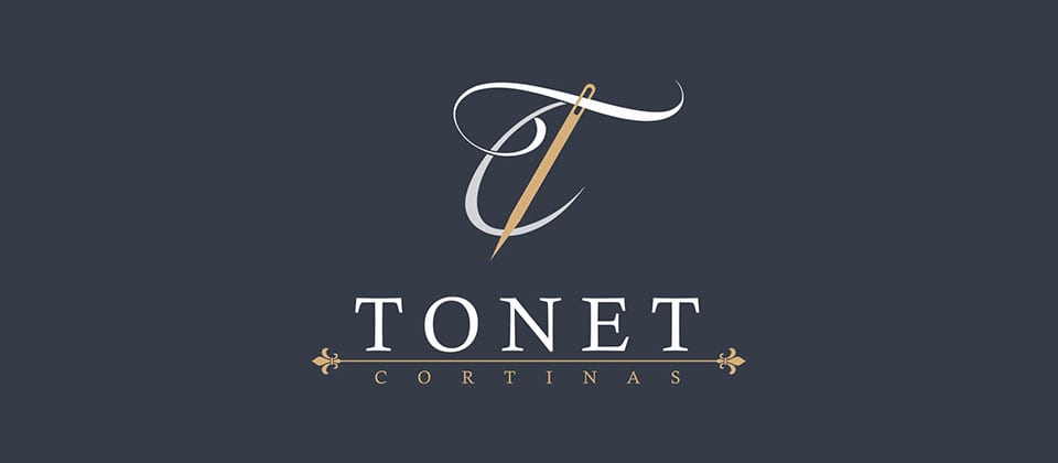 criação de logo Tonet Cortinas
