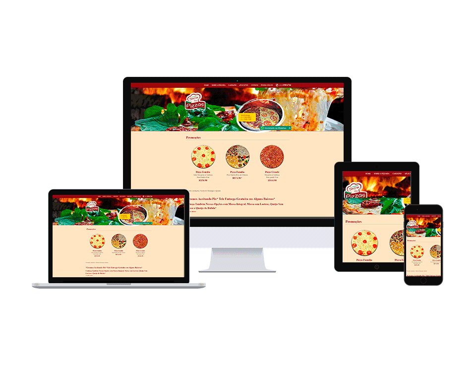 Criação de site Show das Pizzas